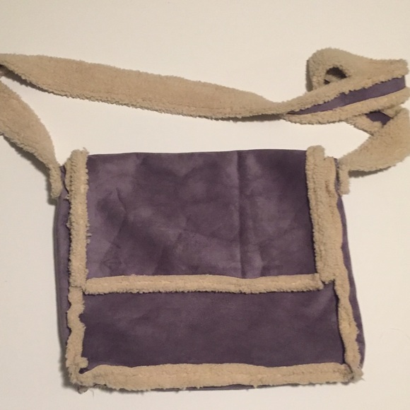 Handbags - Handmade faux suede and Sherpa messenger bag